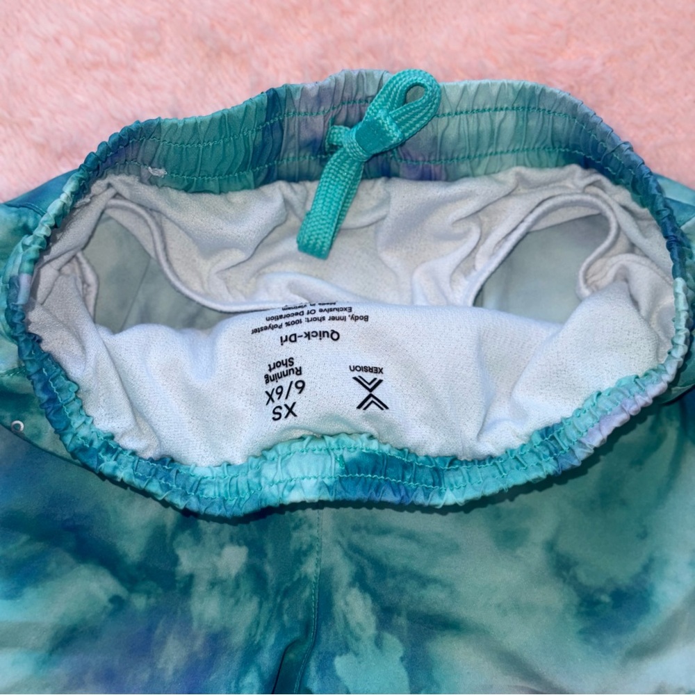 Girls Xersion Tie Dye Neon Size XS 6/6X Running Active Quick Dri Shorts Bottoms - Picture 7 of 9